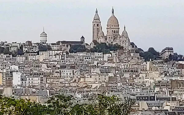 View of Montmartre and Sacre Coeur from Galeries Lafayette roof terrace.