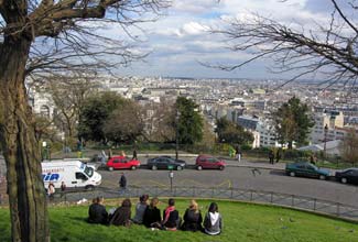 Sacr-Coeur park with view of Paris